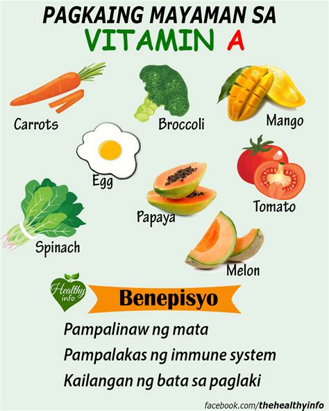 pagkaing mayaman sa vitamin a